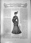 Antique Old Print Simple Trottoir Gown Brown Check Furs Grafton Fur Co 1903