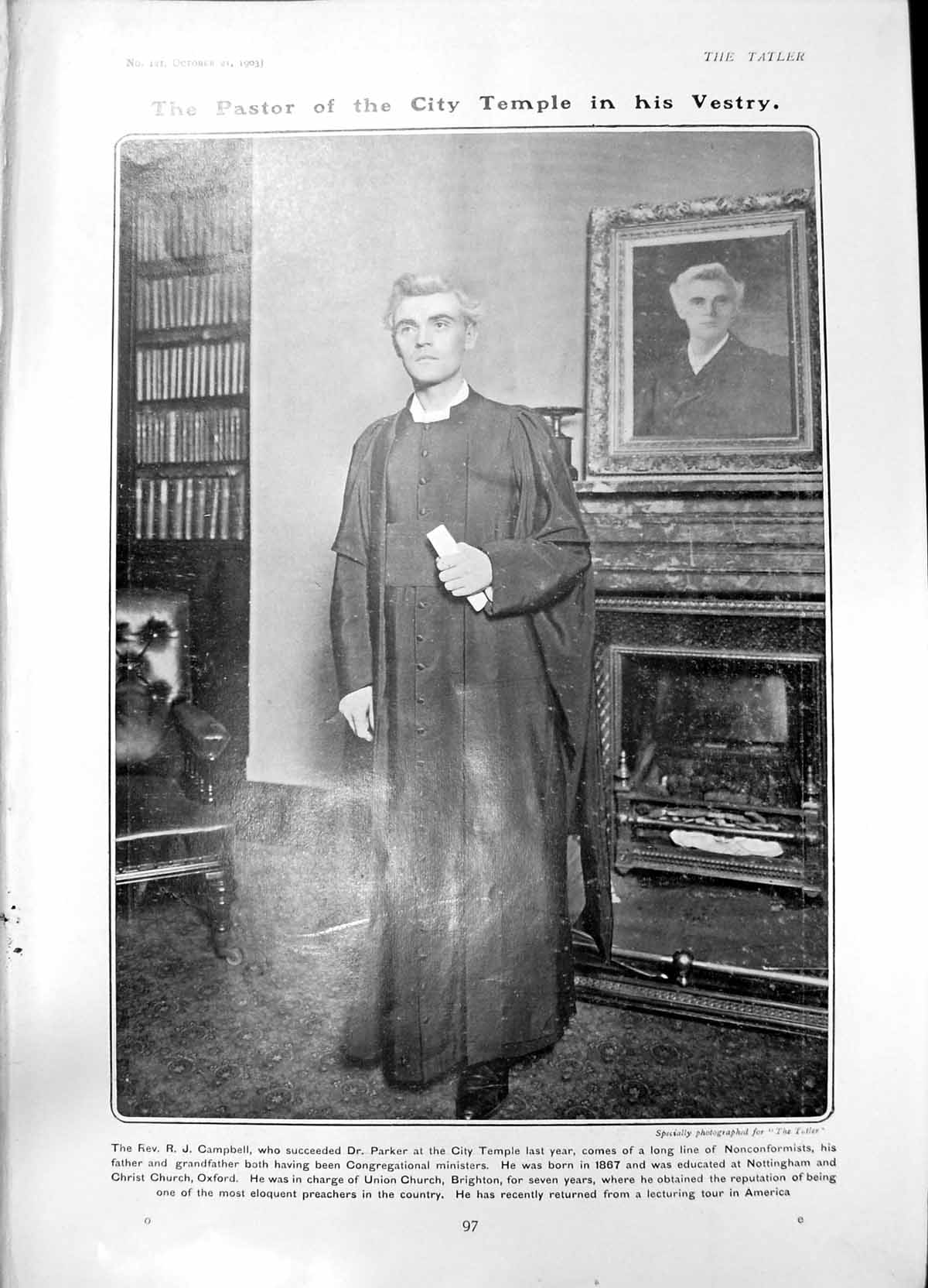Old Rev R J Campbell Pastor City Temple Herring Fishing Yarmouth 1903 20th