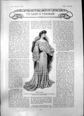 Antique Old Print Evening Gown Chiffon Morning Blouse Evening Corsage 1903 20th