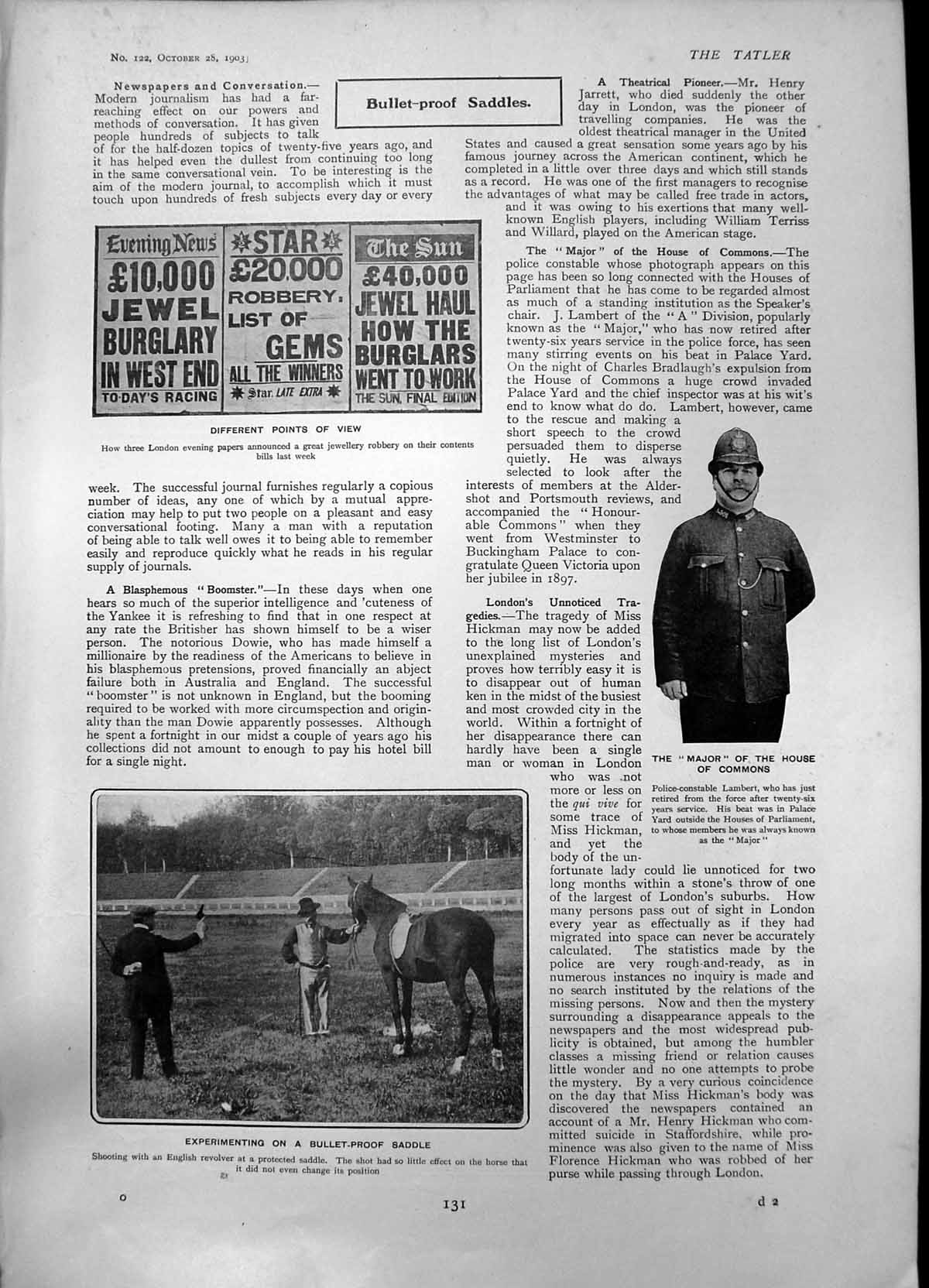 Old Print Major House Commons Pc Lambert Bullet ProSaddle James Braid190 20th