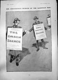 Antique Print Humour Sandwich Man D Wilson Naval College Osborne Drill 1903