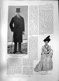 Old Print Mr Chamberlain After Speech Glasgow Mrs Joseph Chamberlain 1903 20th
