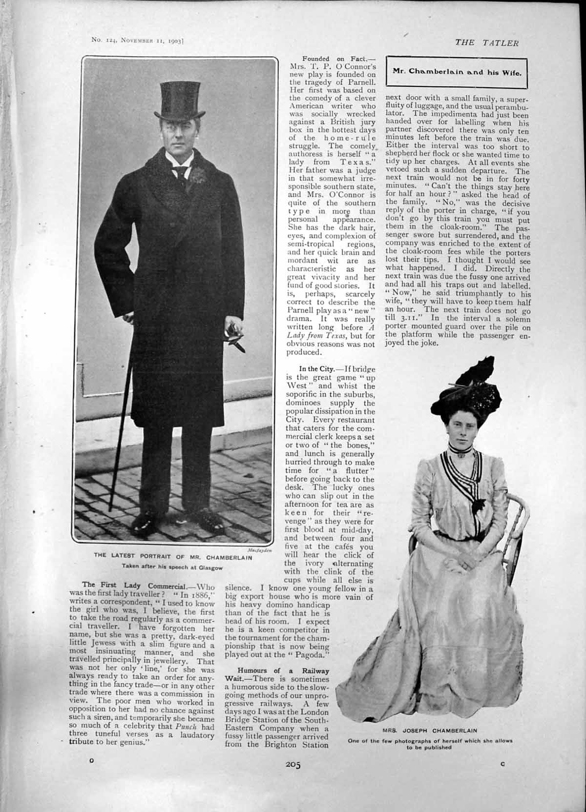 Old Print Mr Chamberlain After Speech Glasgow Mrs Joseph Chamberlain 1903 20th