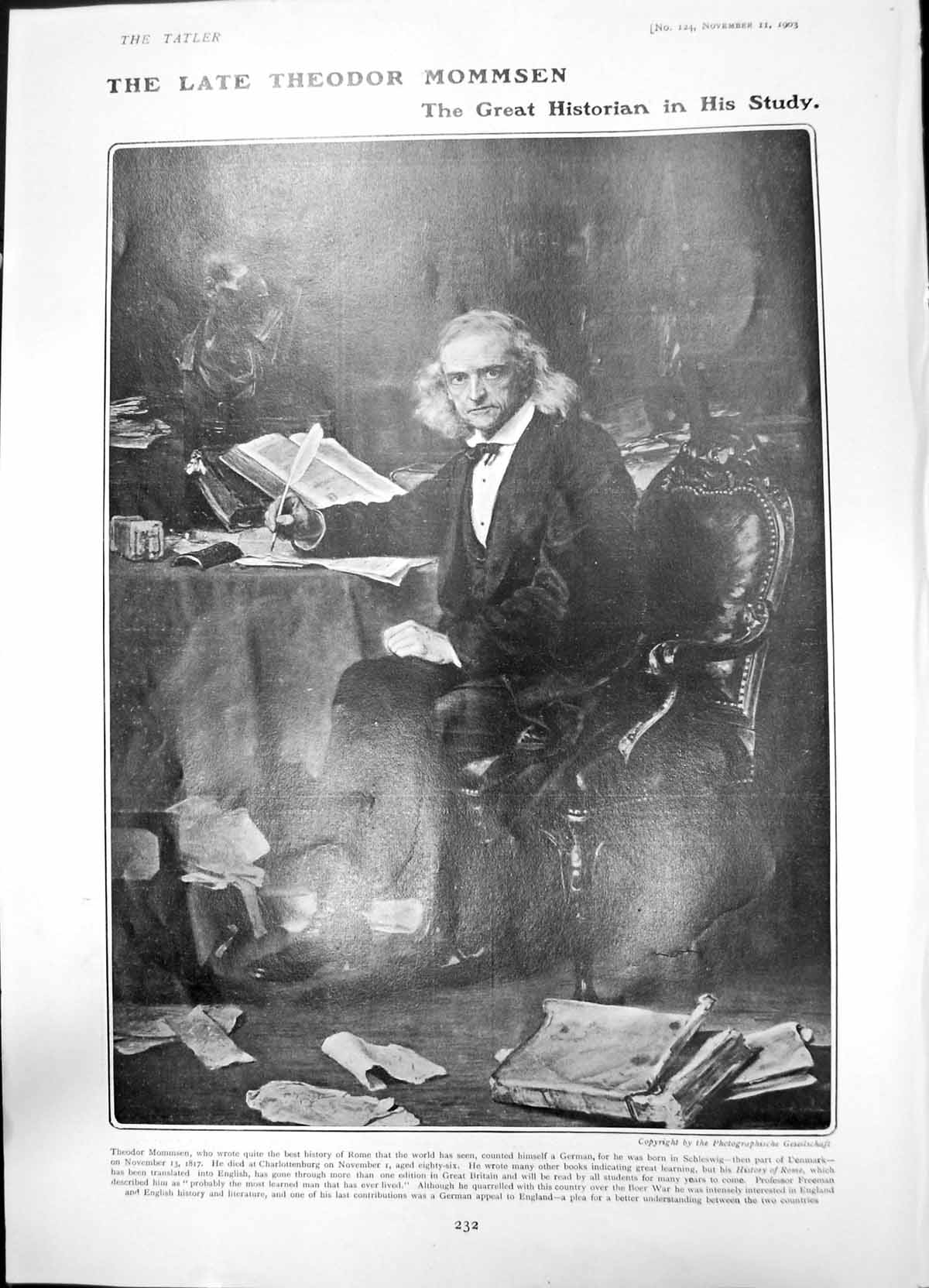 Old Late Theodor Mommsen Entertainer William Mims Coster Growler1903 20th
