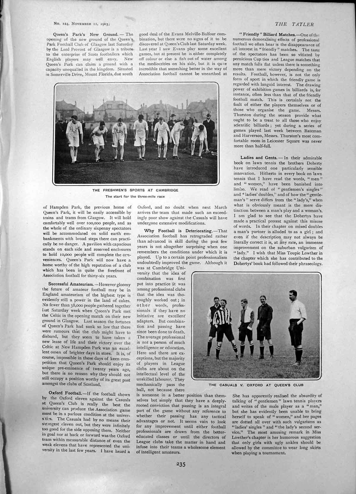 Old Sports Cambridge Casuals V Oxford Queens Lady Maud Warrender1903 20th