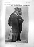 Antique Old Print Death Lord Rowton Lord Beaconsfield Magic Brassie Play 1903