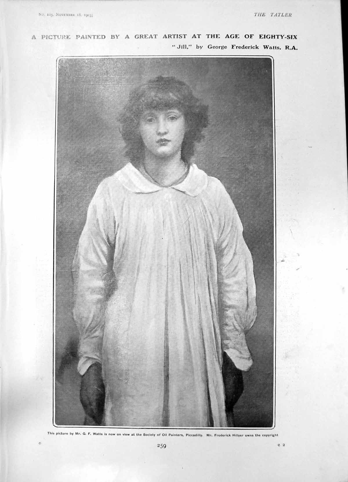 Old Print Jill George Frederick Watts New Duchess Roxburghe Age Four 1903 20th