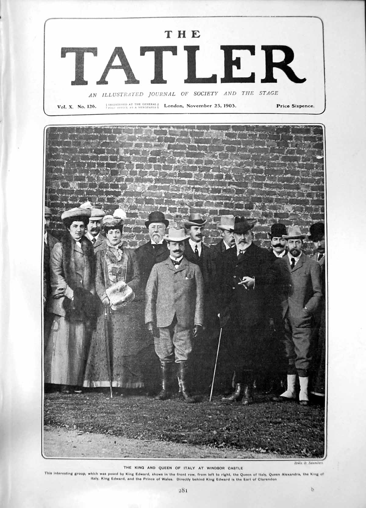 Old King Queen Italy Windsor Castle Prince Wales Earl Clarendon 1903 20th