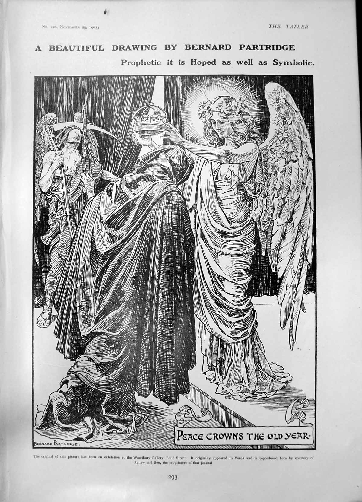 Antique Print Peace Crowns Year Bernard Partridge Rosalie Benson Palace 190