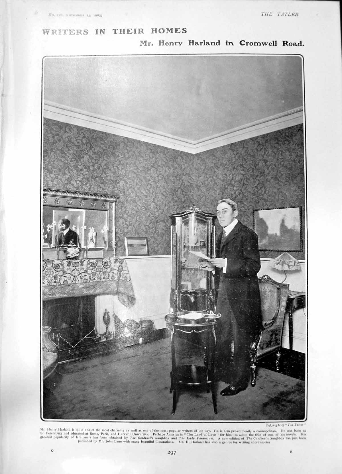 Antique Print Henry Harland Writer Americans Lucile Egan Hallie Carper 1903