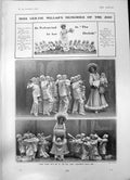 Original Old Antique Print Gertie Millars Memories Zoo Rehearsed Orchid 1903