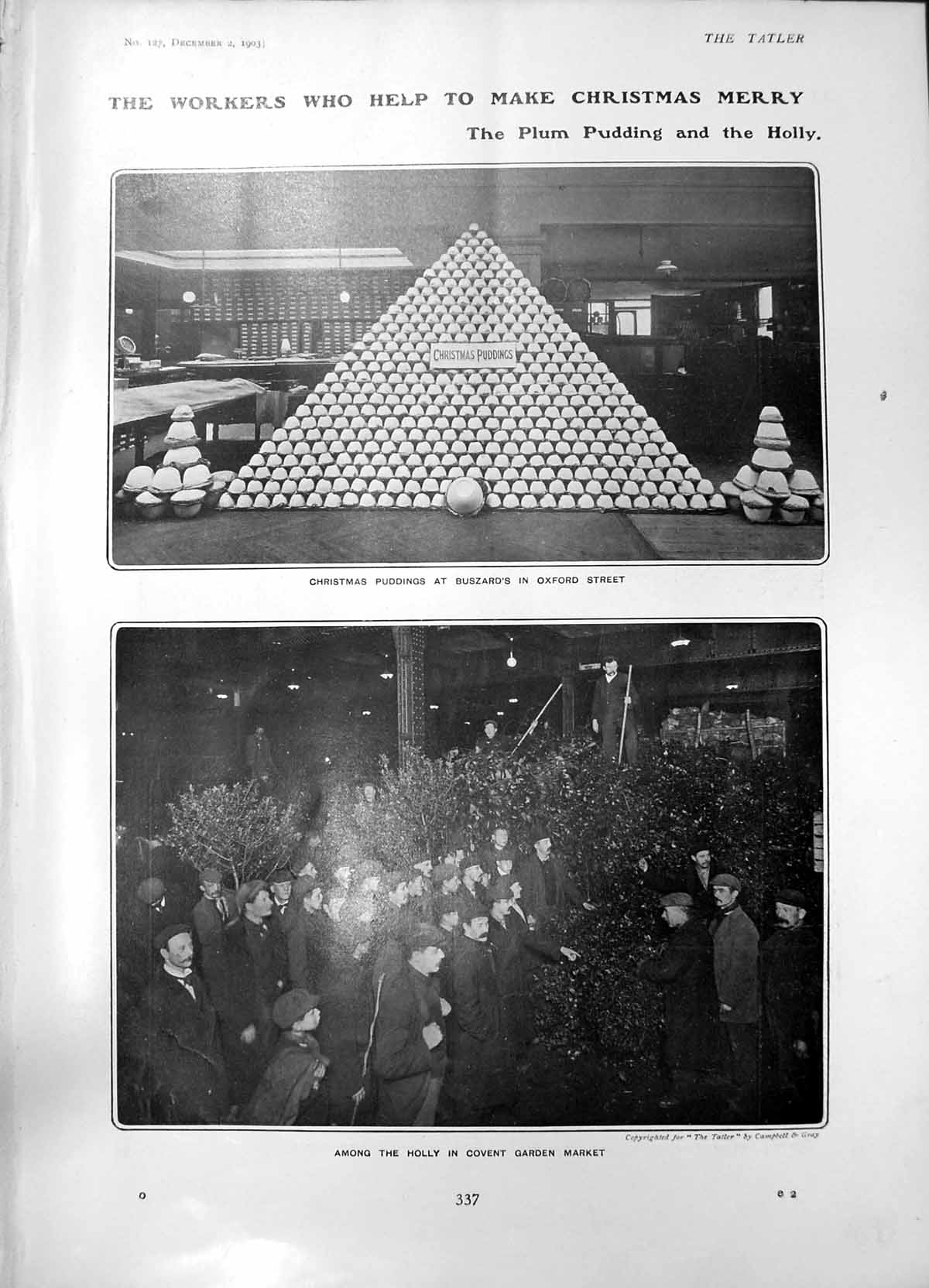 Old Print Workers Make Christmas Puddings Holly Crackers Tom Smiths 1903 20th