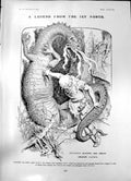 Old Print Siegfried Slaying Dragon Fafner Merry Christmas Mon Brave 1903 20th