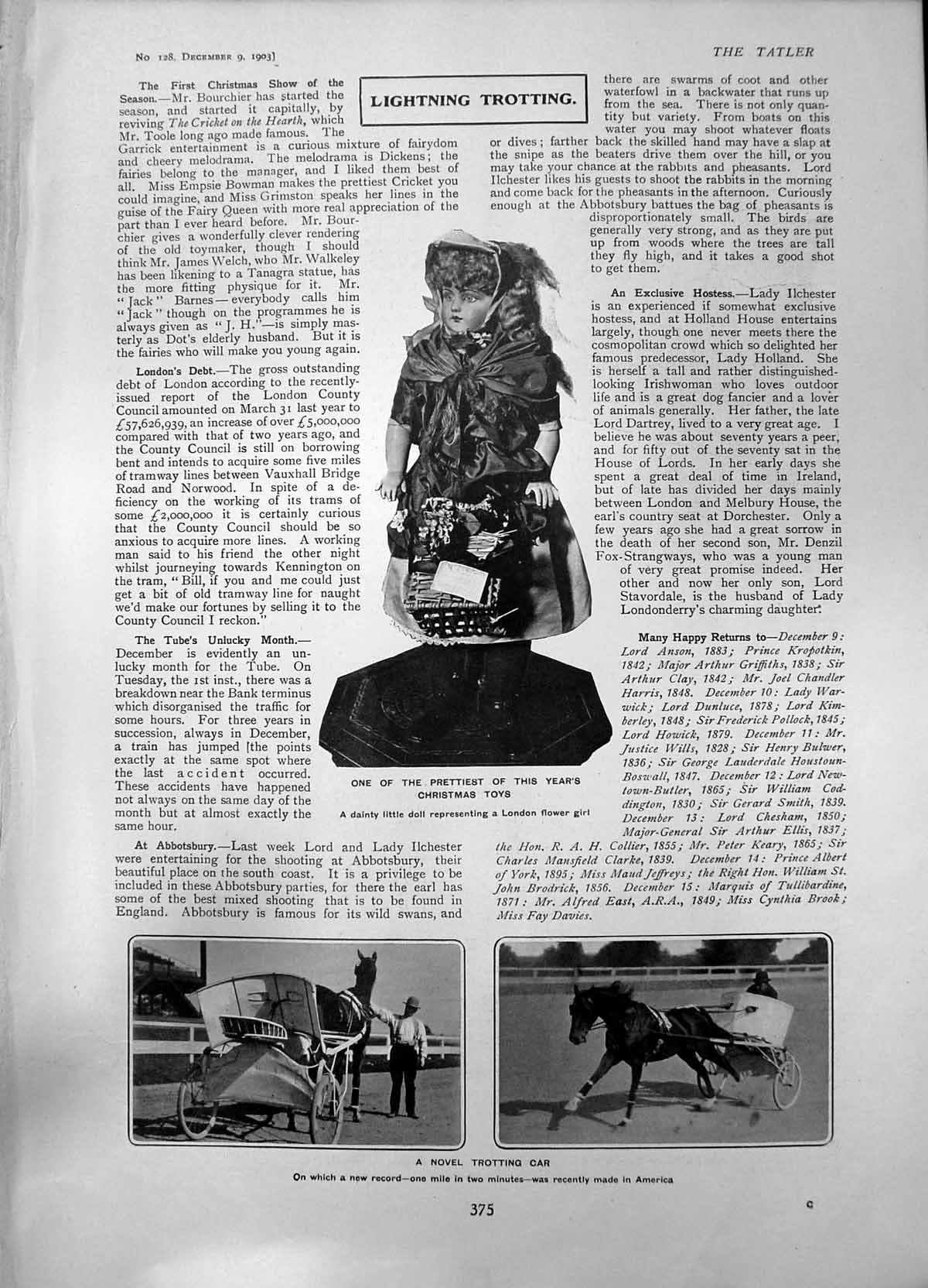 Old Dainty Doll Trotting Car Presentation Piano Album William Faux 19 20th
