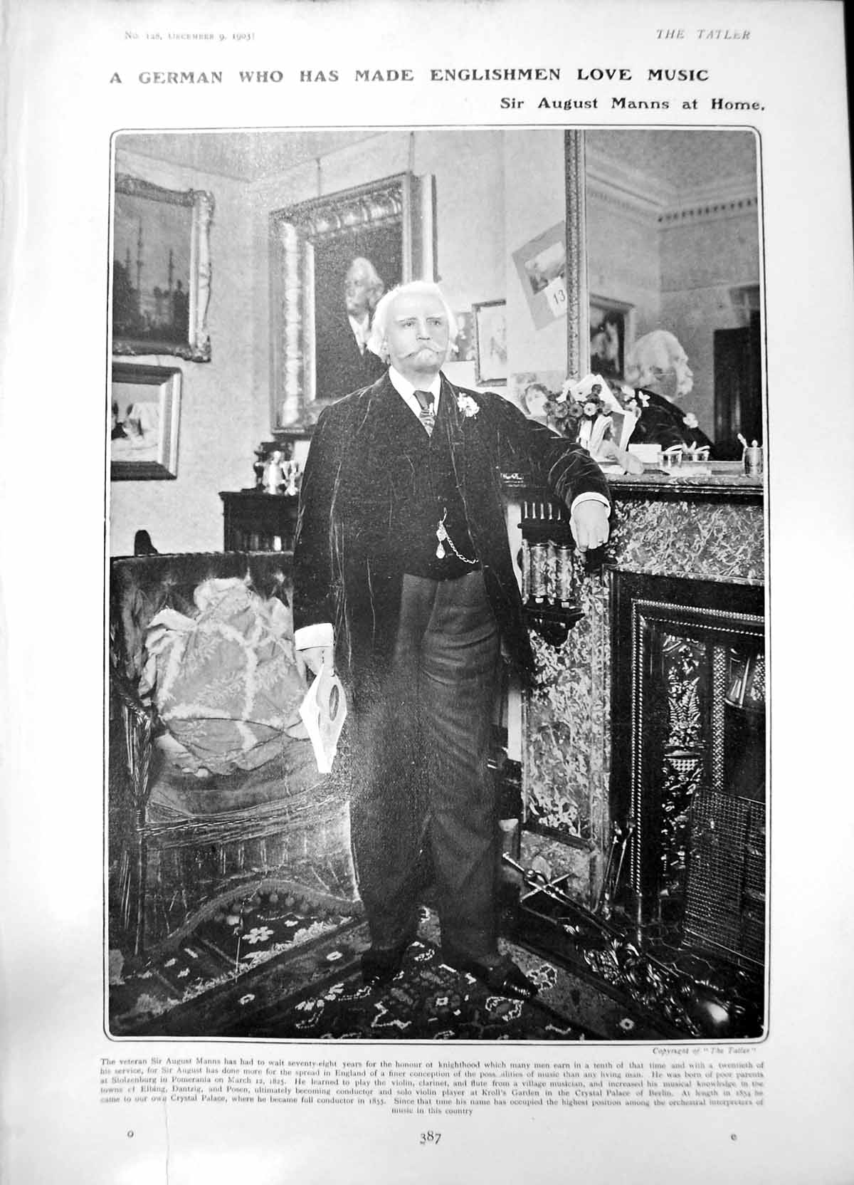 Old Print Sir August Manns Home Pope Giuseppe Sarto Vatican Pilgrims 1903 20th
