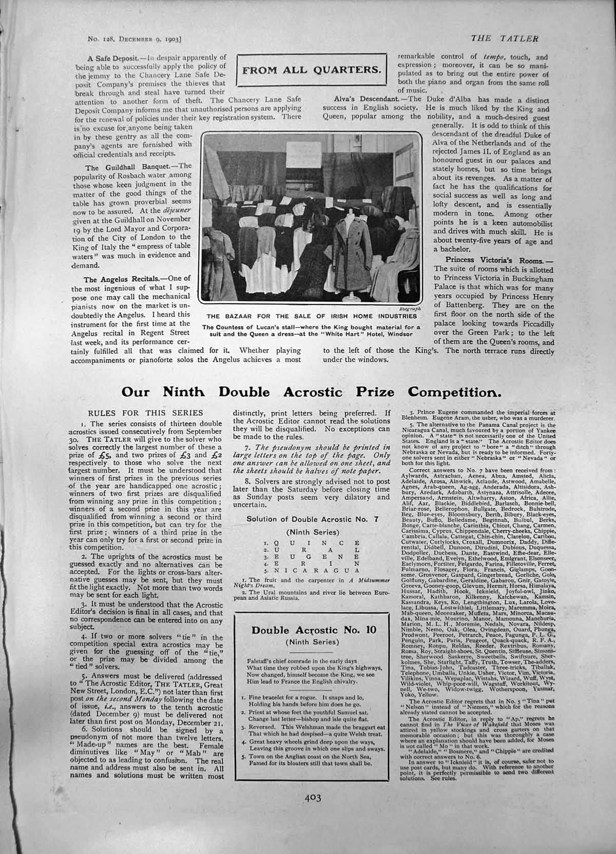 Old Bazaar Irish Home Industries H T Gamlin England Somerset Full Bac