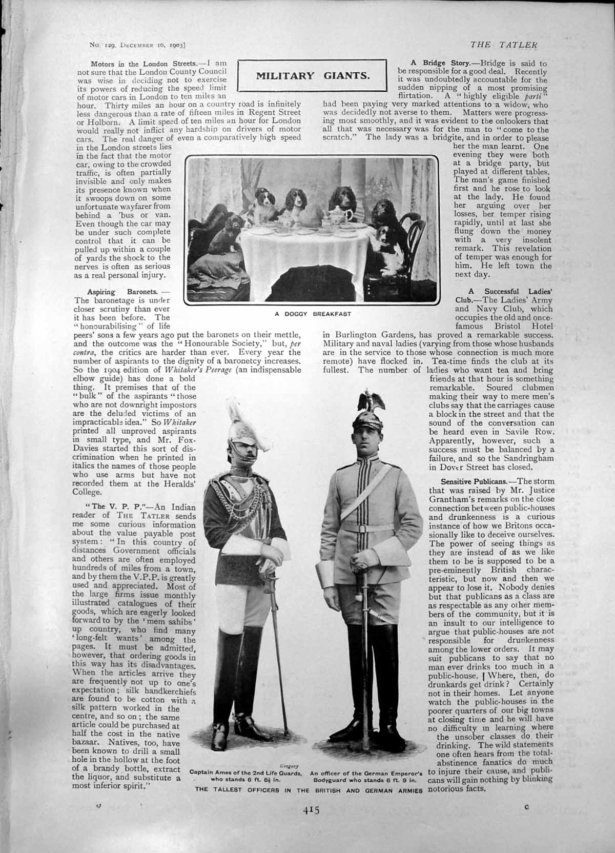 Old Doggy Breakfast Tall Officers Capt Ames Life Guards Ger Bodyguard