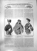 Antique Print Blouses Motor Blouse Head-Gear Scotts Parisian Opera Cap 1903