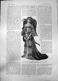 Antique Old Print Dainty Tea Gown Riviera Costume Cloth Hemmed Taffetas 1903