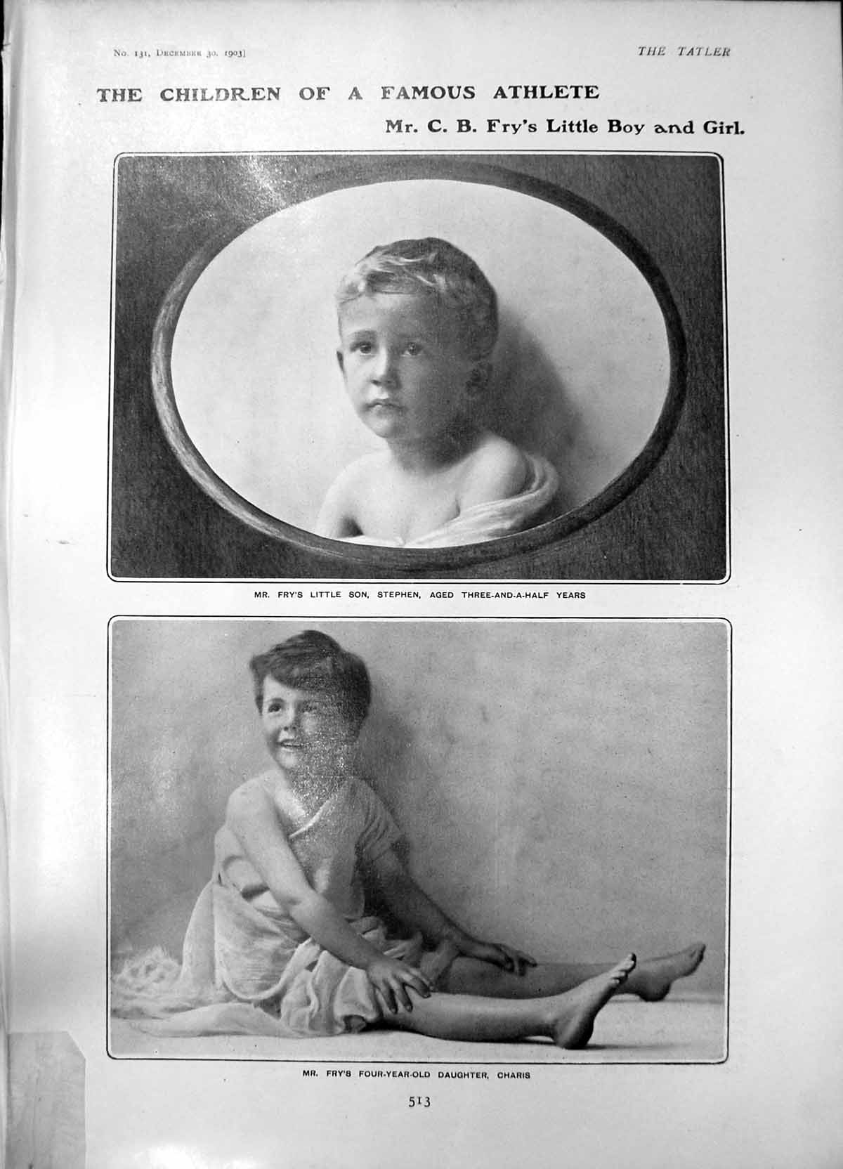 Old C B Frys Boy Girl Lady Beatrix Stanley Lady Edward Somerset Sons1
