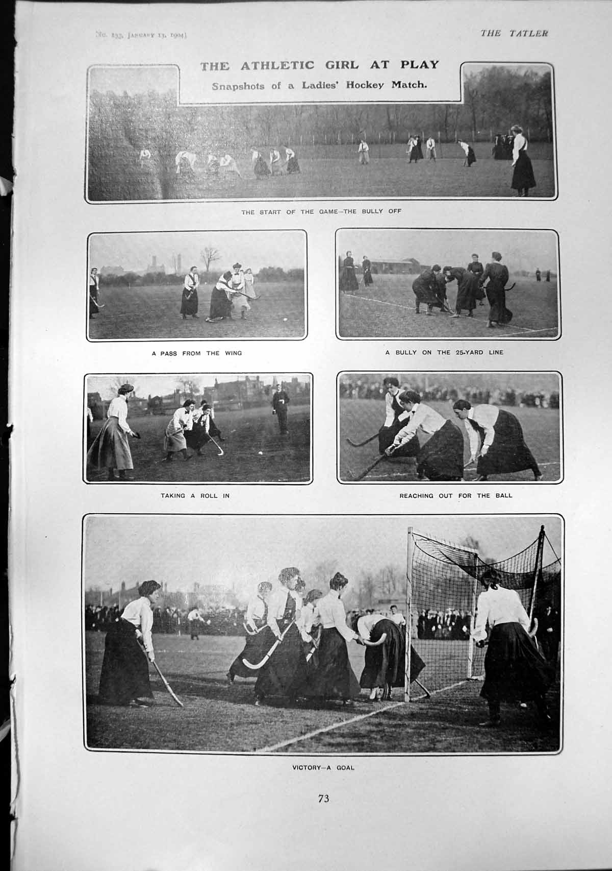 Antique Old Print Ladies Hockey Match Motor Car Towing Trucks America 1904 20th