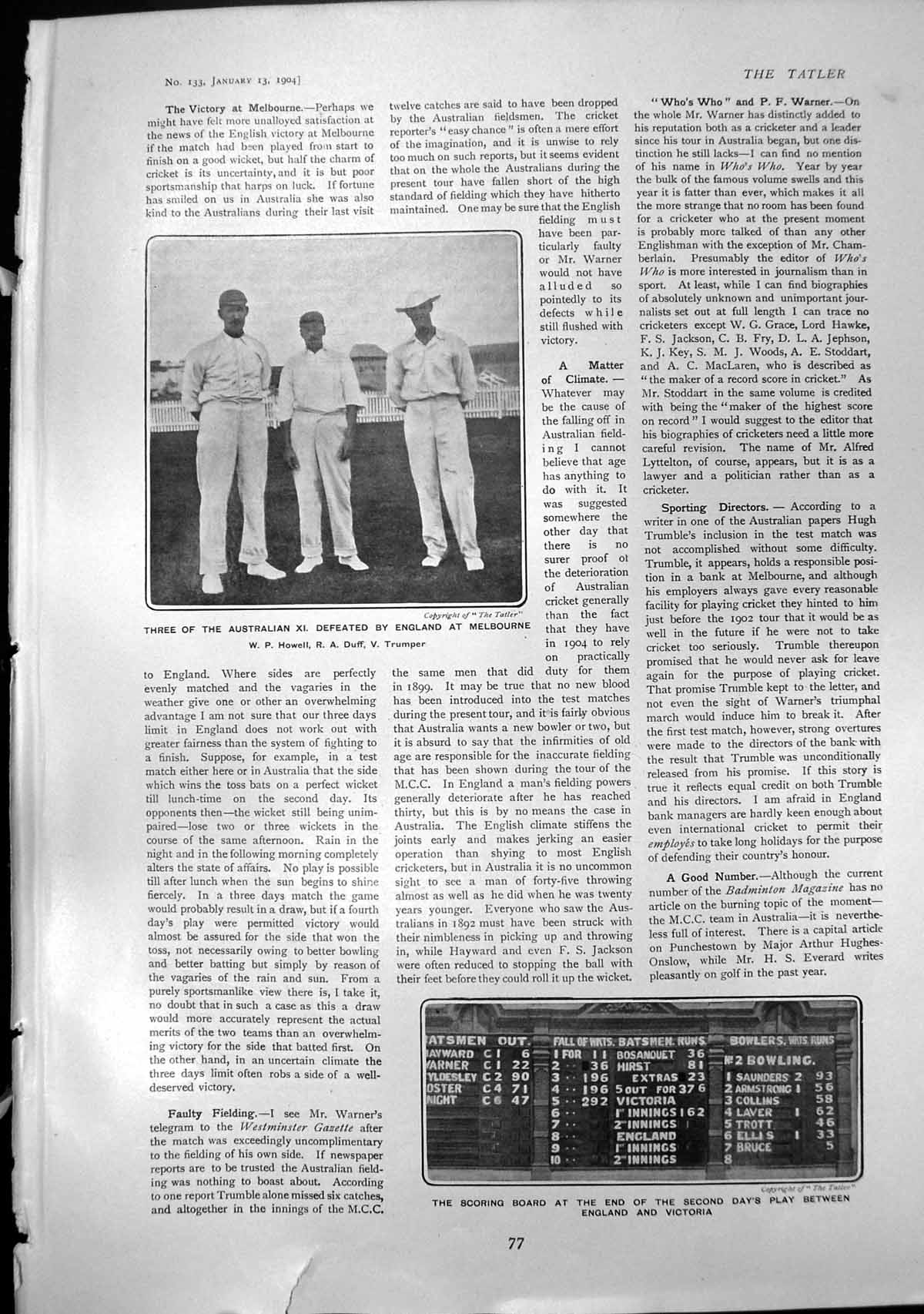 Old Three Australian Xi Cricketers Melbourne Mayor Cape Town Course19 20th