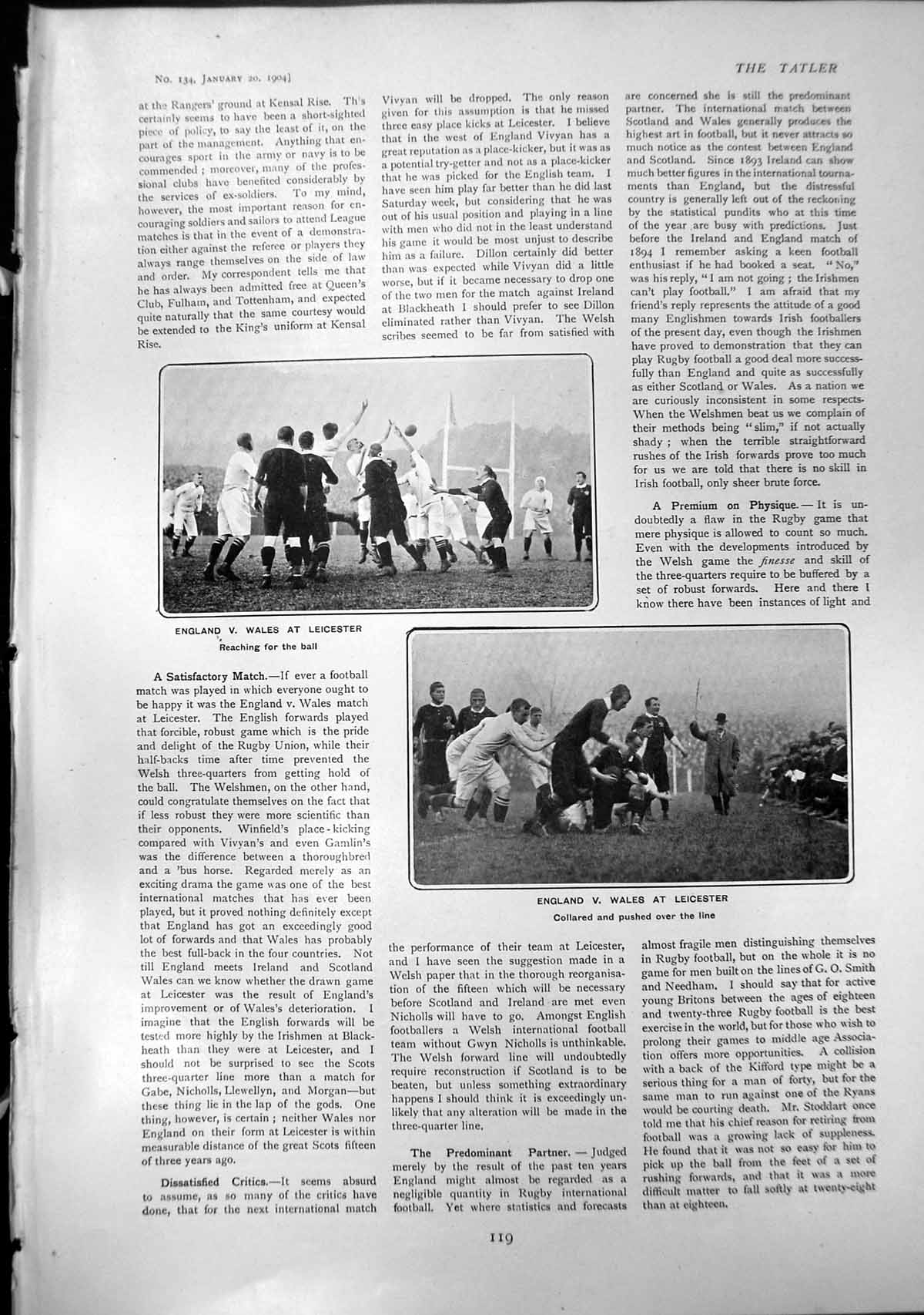 Old England V Wales Leicester Rugby Golf South Africa Chatsworth 1904 20th