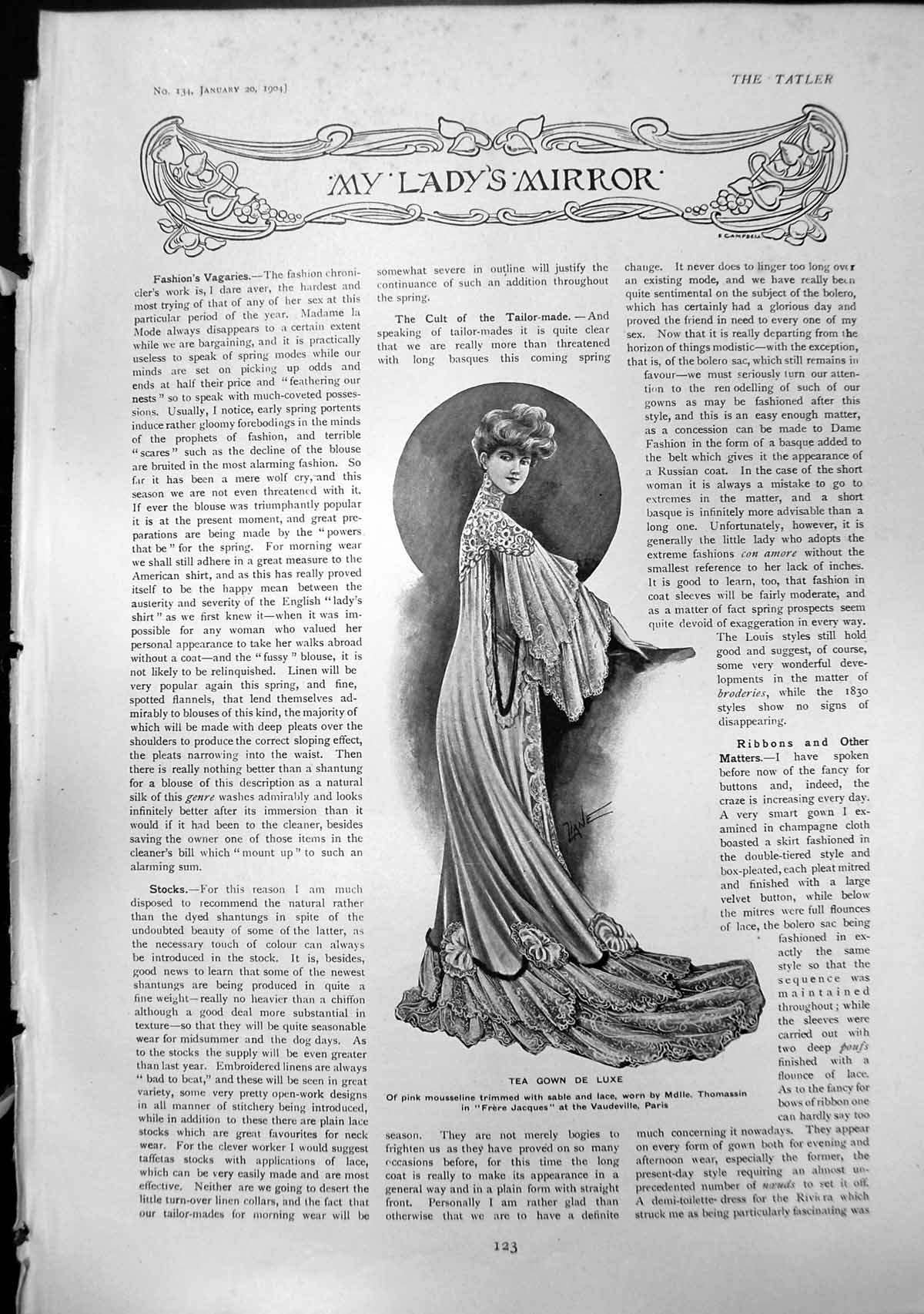Old Ladys Mirror Tea Gown De Luxe Simple Toilette Worn Andree Mary190 Victorian