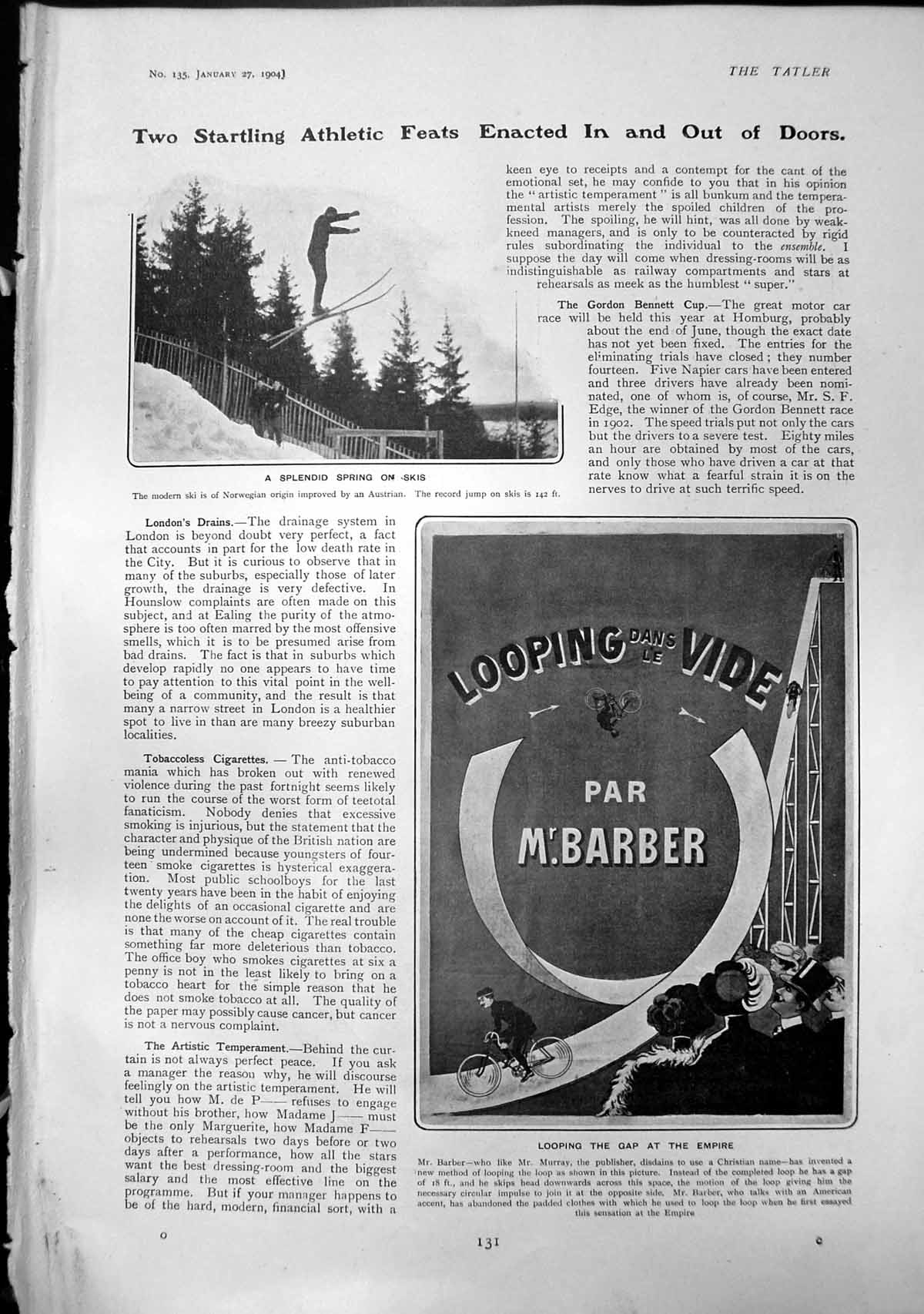 Antique Print Spring On Skis Looping Gap Empire Skating Made Easy Sail 1904