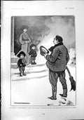 Old Print Humour Will Owen Mother Burly Gardener Joy Living Man Rain 1904 20th
