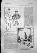 Antique Print Phil Mays Humour Brown Little Snooks Echo Festive Season 1904