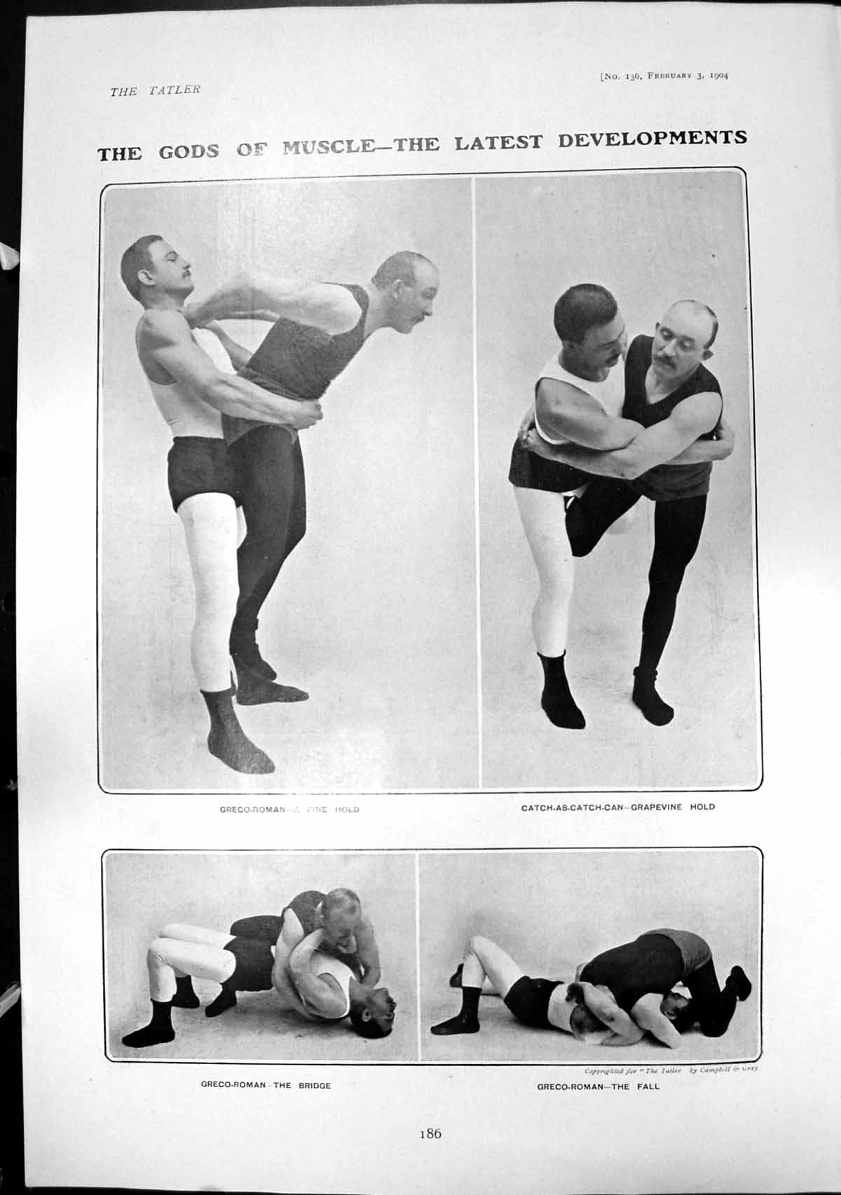 Antique Print Gods Muscle Greco Roman Far East Amusements Boat Cyclist 1904