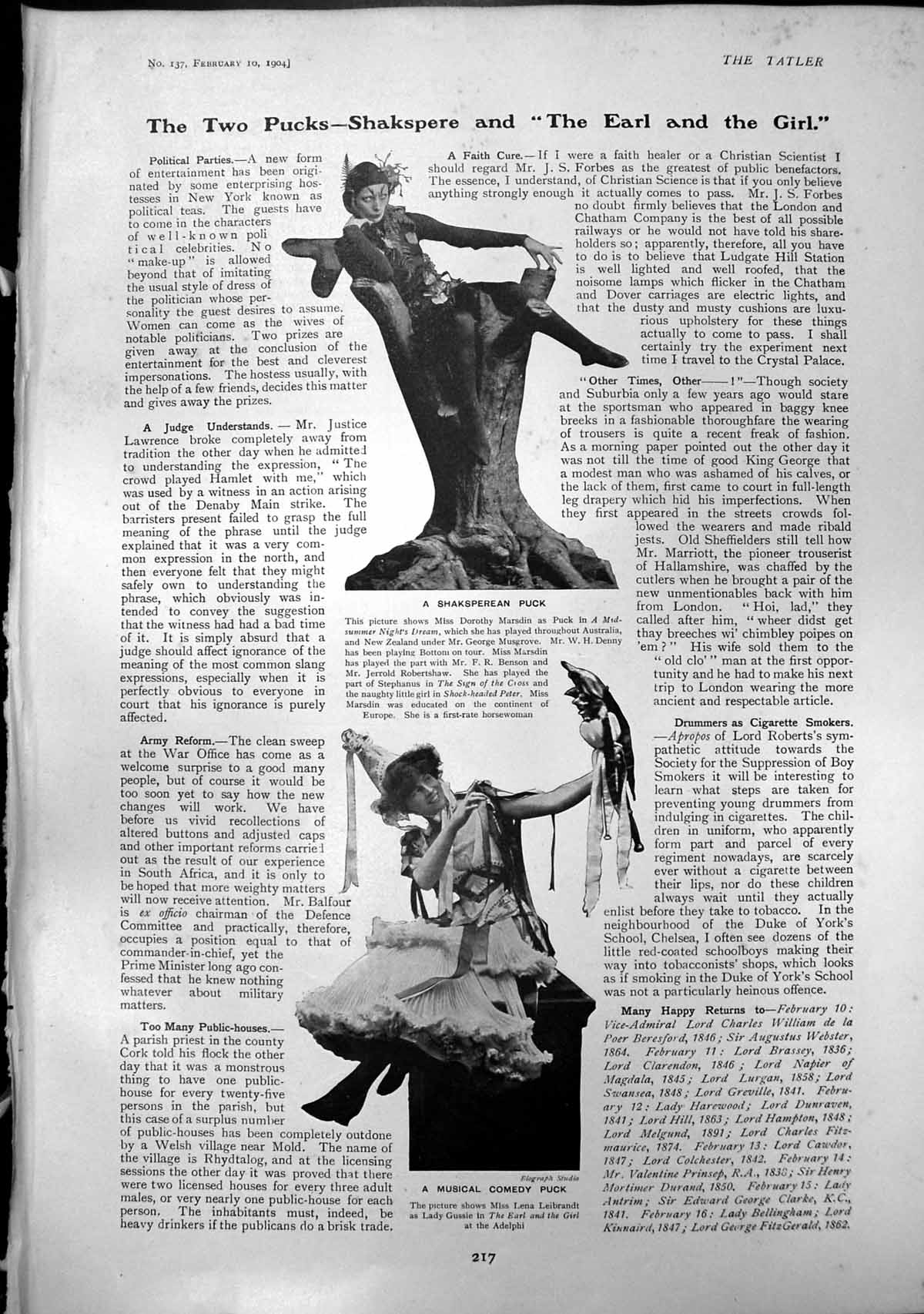 Old Shakspearean Puck Lena Leibrandt Earl Girl Car Ascending Snowdon1