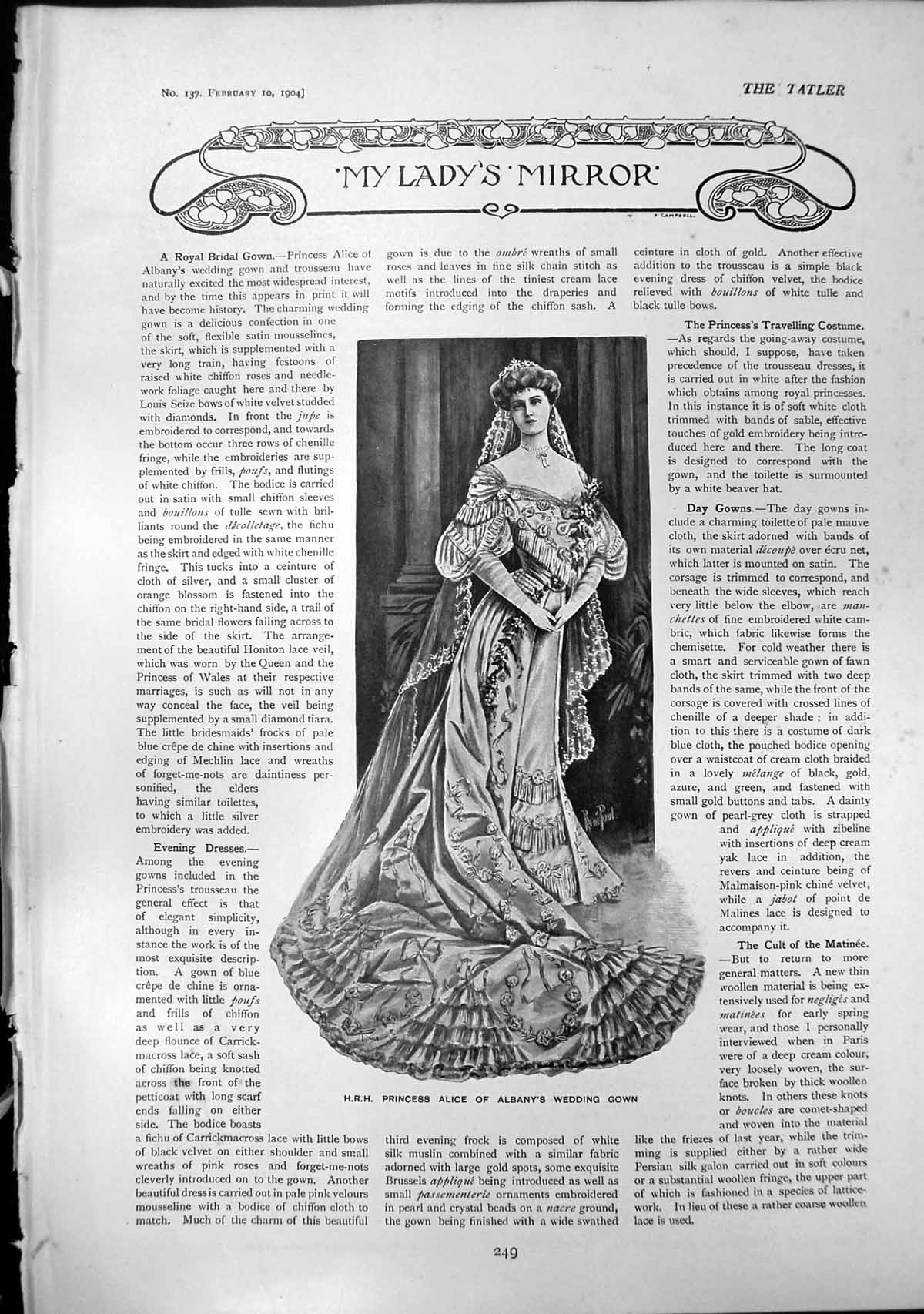 Old Princess Alice Albanys Wedding Gown Paris Blouse Spring Gown 1904 20th