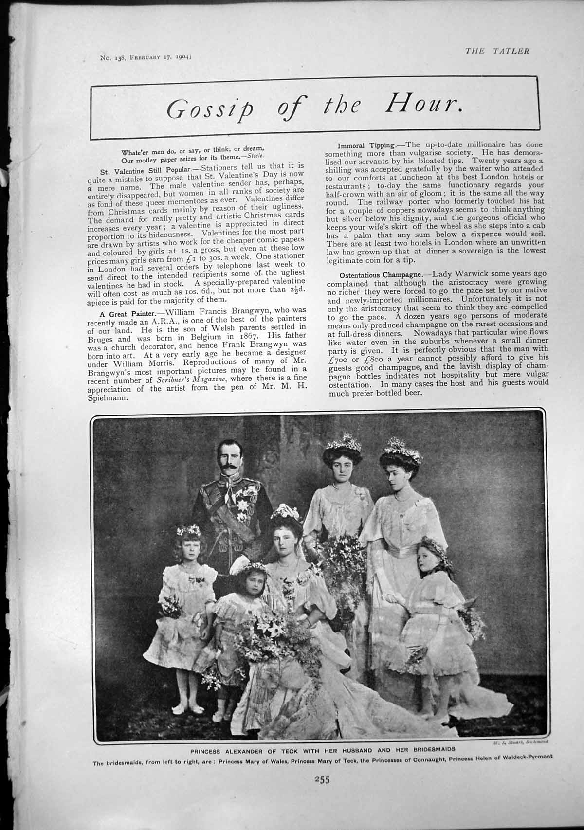 Antique Print Princess Alice Teck Husband Bridesmaids Duchess Norfolk 1904 20th