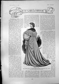Antique Print Ladys Mirror Evening Cloak Spring Coat Afternoon Blouse 1904 20th