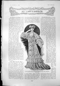 Antique Old Print Empire Tea Gown Morning Blouse Pearl Diamond Pendant 1904