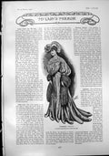 Antique Print Afternoon Toilette Orchid Cloth Dinner Gown Chiffon Lace 1904