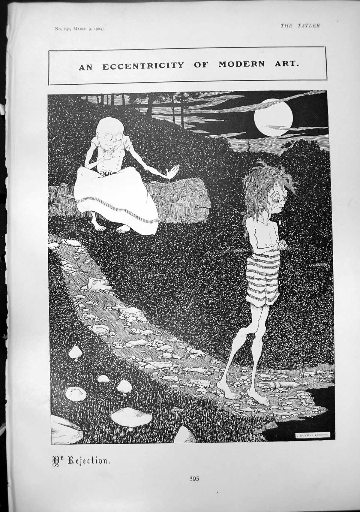 Antique Old Print Eccentricity Modern Art Rejection Sententious Remarks 1904