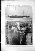 Antique Print Last Royal Yacht Victoria Albert Dutch Maiden E Bottaro 1904 20th