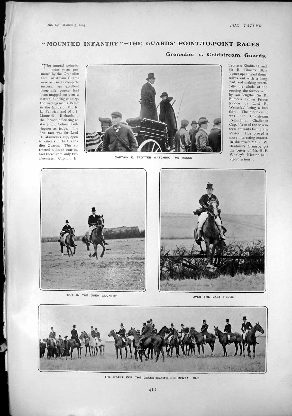 Antique Print Mounted Infantry Grenadier Cstream Guards Women Russia 1904 20th