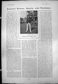 Original Old Antique Print E ArnBowling Australia Englands Recovery Ashes 1904
