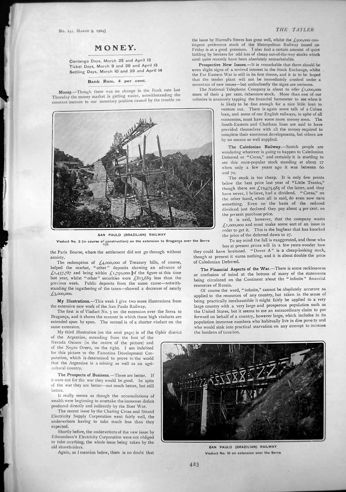 Old San Paulo Brazilian Railway Viaduct Ophir District Argentine 1904 20th
