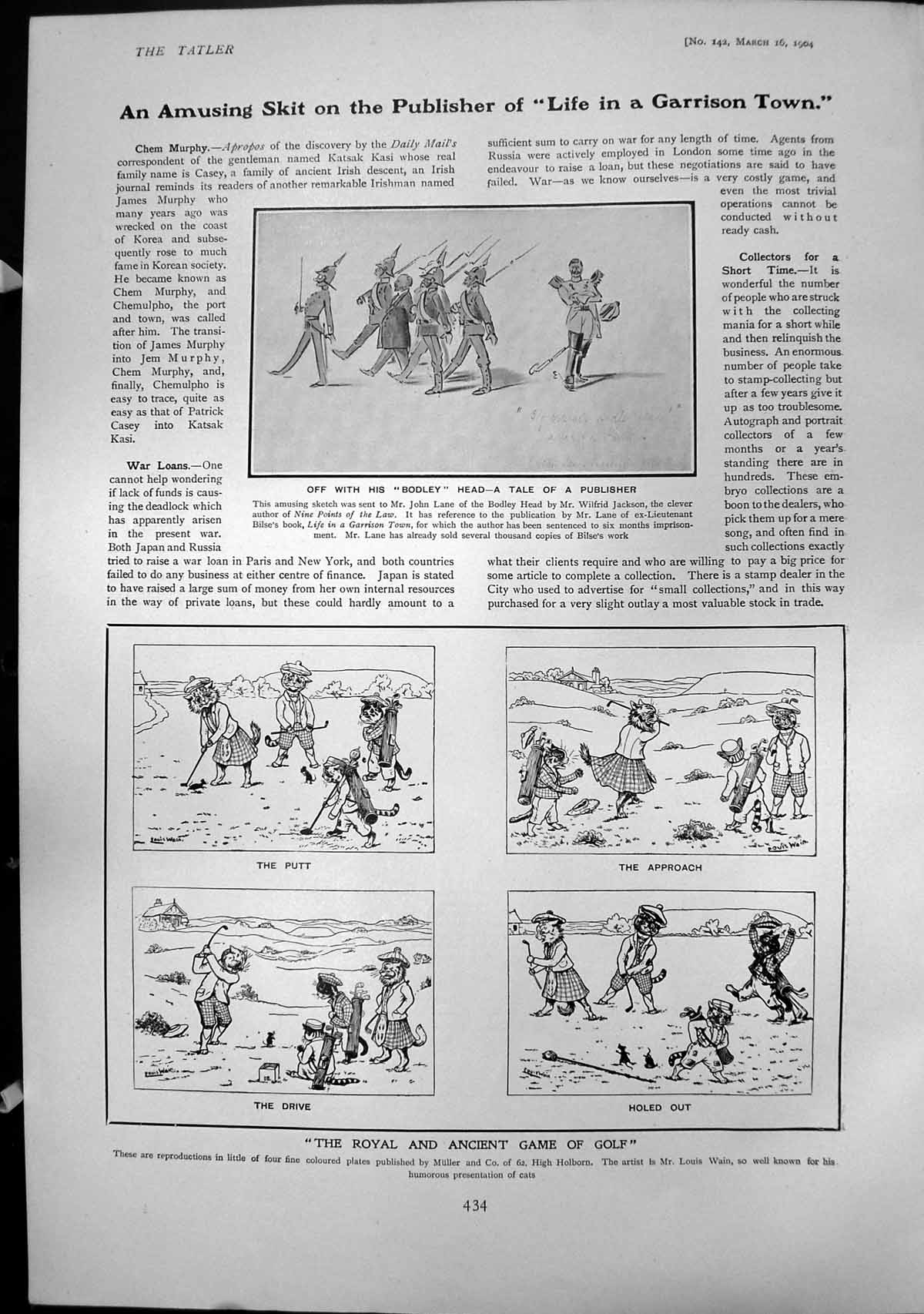 Old Royal Ancient Game Golf Marmaduke Pickthall Ex Lieutenant Bilse