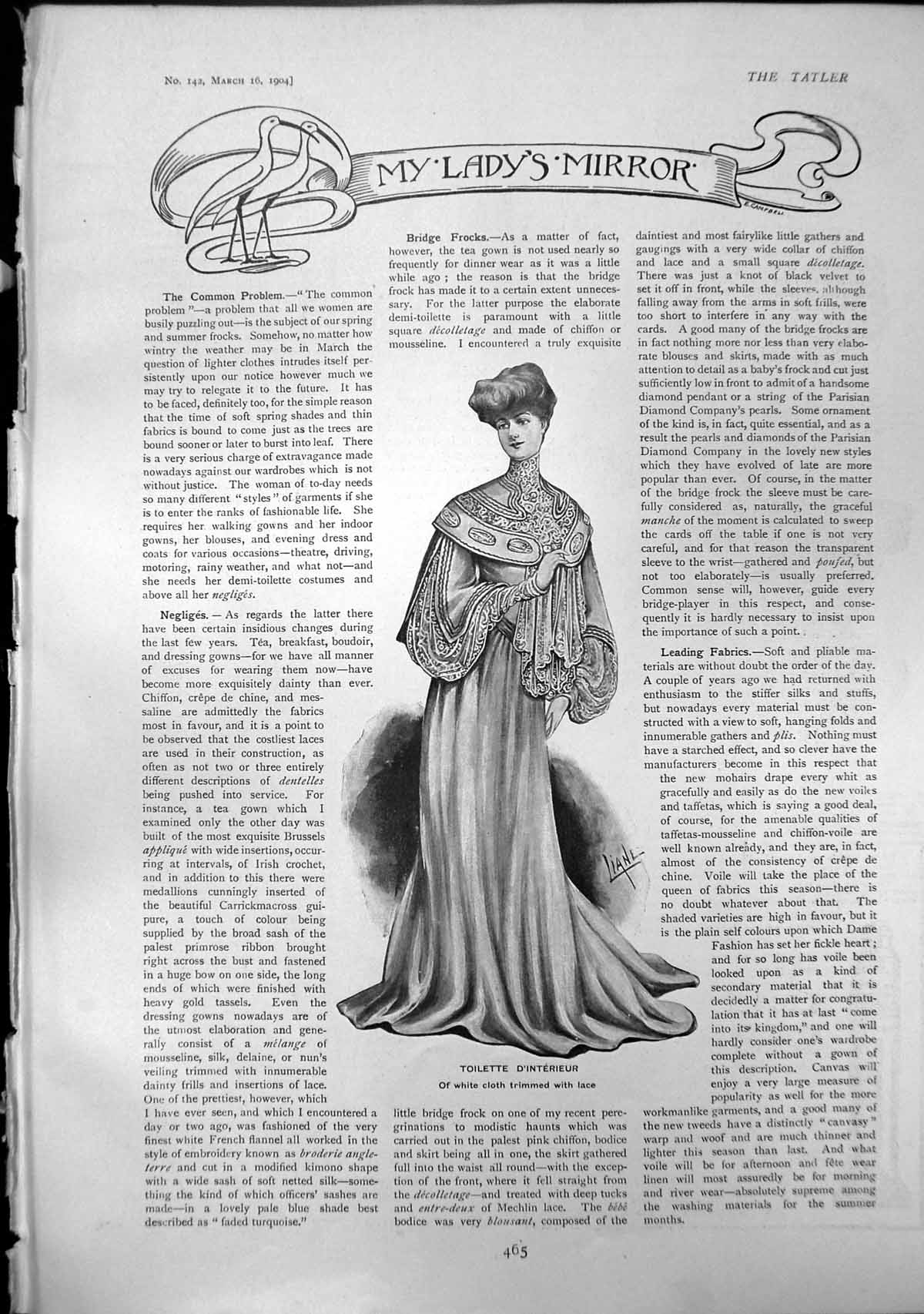 Antique Old Print Toilette D'Interieur Seasonable Bolero Spring Coatee 1904