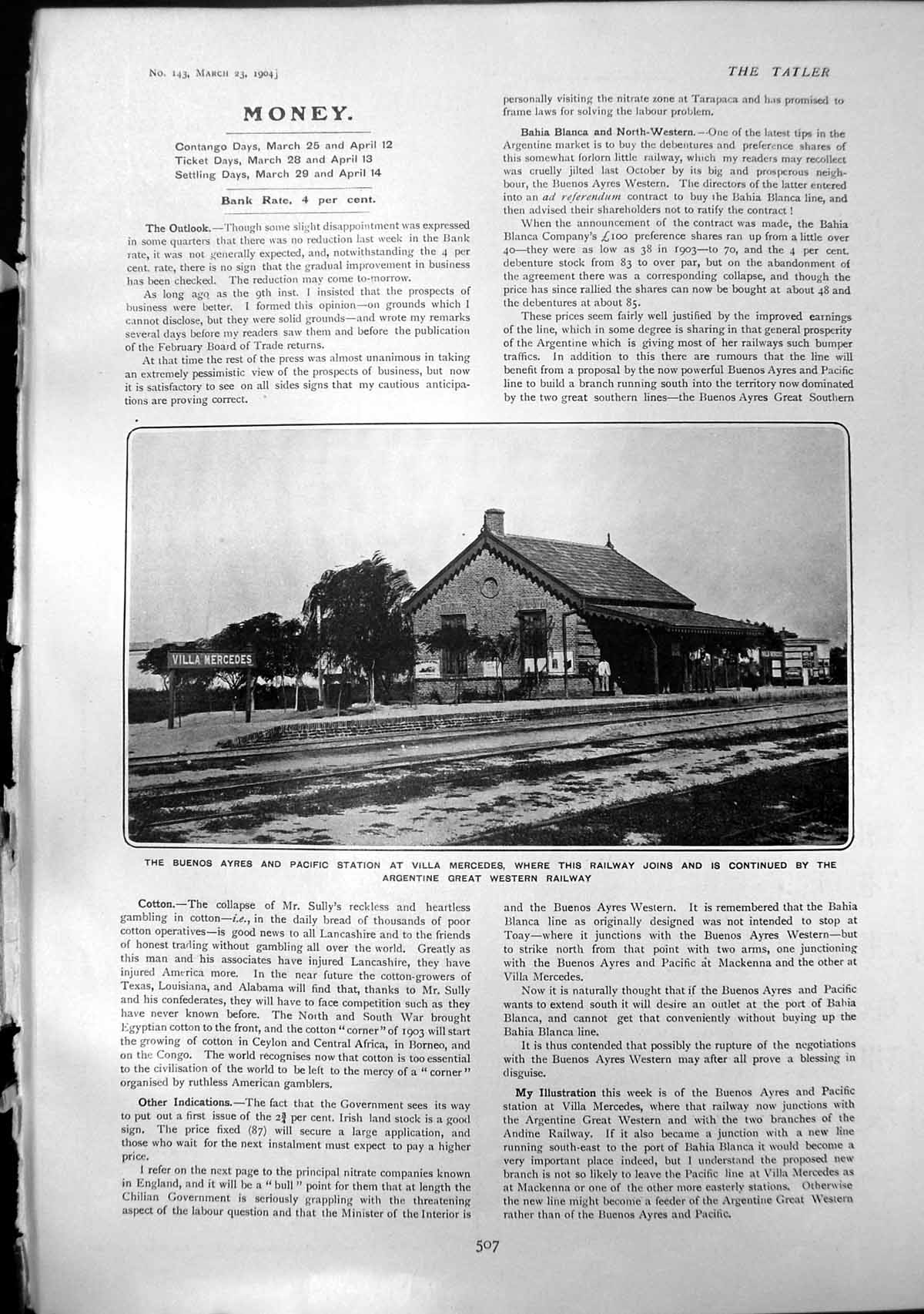 Old Buenos Ayres Pacific Station Villa Mercedes Argentine Railway 190 20th