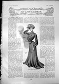 Old Print Simple Travelling Costume Ideal Restaurant Wrap Messaline 1904 20th