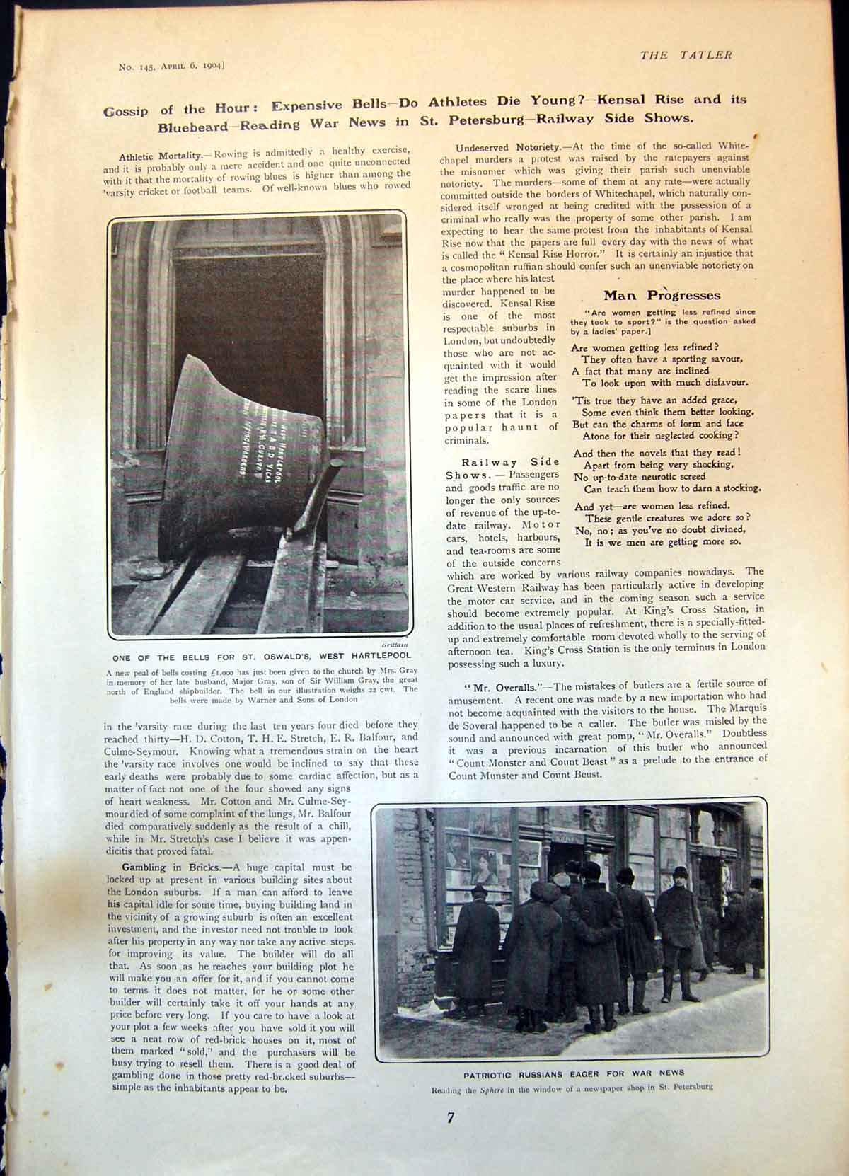 Old Bell St Oswalds Russians Read Sphere War News Group Wrestlers 190 Victorian
