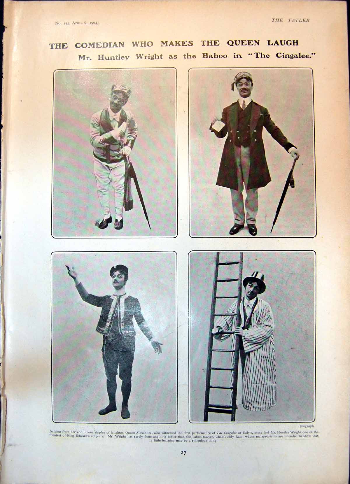 Old Huntley Wright Baboo Cingalee Mdlle Genee High Jinks Empire 1904 20th