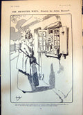Antique Print Humour Devoted Wife Hassall Lady Dog Carrying Golf Clubs 1904